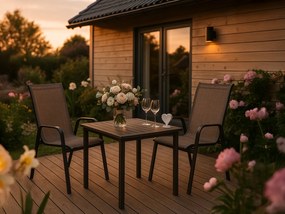 Set 4 bucati scaune de gradina TAVERNO maro/negru