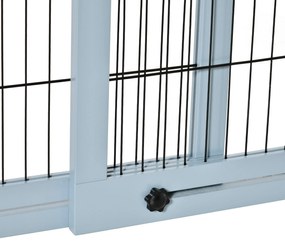 PawHut Poartă de Siguranță Extensibilă pentru Câini Lemn/Oțel Interior Albastru Închis 104-183cm | Aosom Romania