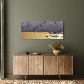 Tablou - Albastru și aur abstracție N⁰1 (120x50 cm)