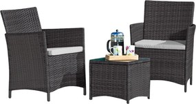 Set de mobilier din ratan Avenberg Veneto,negru/gri