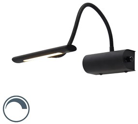 Aplică de perete de design neagră 18,5 cm incluzând LED cu dimmer - Tableau