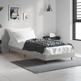 vidaXL Cadru de pat, gri sonoma, 75x190 cm, lemn prelucrat