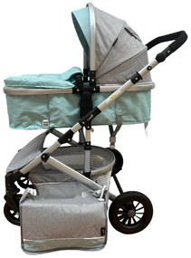 Carucior 2 in 1 pentru copii, cu maner reversibil si suspensii, 0-36 luni - CPC-31-bleu