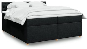 3289096 vidaXL Pat box spring cu saltea, negru, 200x200 cm, textil