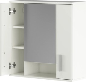 Dulap suspendat cu oglindă, alb mat, LESSY NEW 01