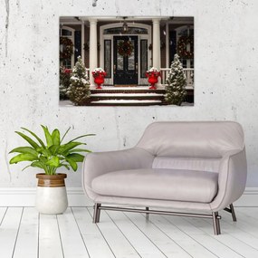 Tablou - Casa decorată de Crăciun (90x60 cm)