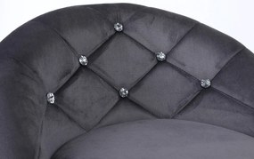 HR948CROSS Scaun Grafit din Catifea cu Bază Aurie