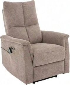 Fotoliu recliner NEPTUN M, bej, stofa clasica/metal, functie de masaj