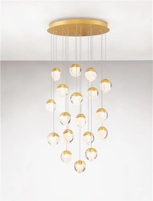 Lustra cu 18 pendule LED ALICIA auriu