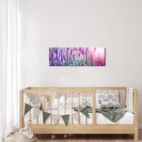 Tablou - Lavandă în strălucirea soarelui (cu ceas) (90x30 cm)