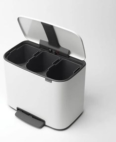 Coș de gunoi alb de reciclat/cu pedală din oțel 33 l Bo – Brabantia