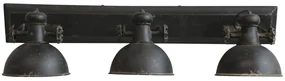 Aplica din metal cu 3 spoturi, finisaj negru antichizat, L85 cm, Factory