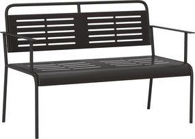 Outsunny -locuri bancă de grădină, rezistentă la intemperii bancă, rezistentă la apă mobilier de grădină cu spătar &amp; Armlehnen 121 x 64 x 84cm, Negru | Aosom Romania