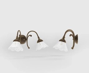 Aplica de perete din alama si abajur ceramic Zefira