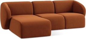 Colțar teracotă cu tapițerie din catifea (cu colț pe partea stângă/cu șezlong) Lani – Makamii