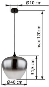 Lustra/Pendul design modern MAXY negru/fumuriu