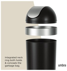 Coș de gunoi negru din plastic 62 l Venti – Umbra