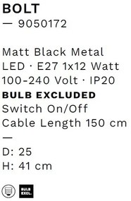 Veioza/Lampa de masa decorativa BOLT negru