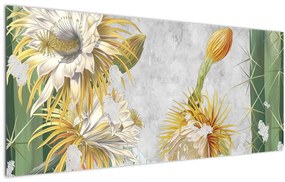Tablou - Cactuși înfloriți, vintage (120x50 cm)