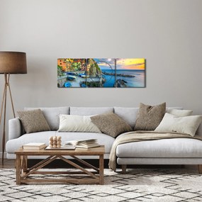 Tablou - Satul mediteranean (cu ceas) (90x30 cm)