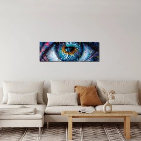 Tablou - Pictura ochilor (cu ceas) (90x30 cm)
