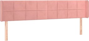 vidaXL Tăblie de pat cu aripioare roz 203x16x78/88 cm catifea
