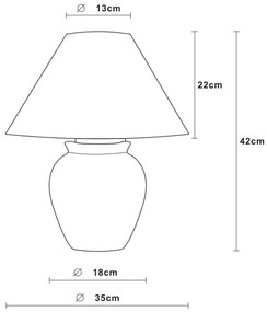 Lucide 47507/81/36 - Lampă de masă RAMZI 1xE27/40W/230V v.42cm