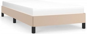 vidaXL Cadru de pat, cappuccino, 90x190 cm, piele ecologică