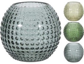 Suport lumanare de sticla, cu puncte, 10x10x9, 35cm, disponibil in 3 culori