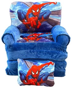 Fotoliu din plus extensibil in 4 pliuri, Amazing Spider-Man, 150 cm, Albastru - FPE-46