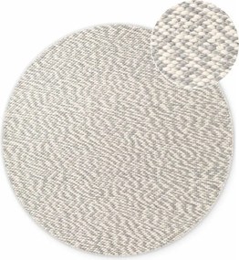 Covor gri deschis/crem țesut manual rotund din lână ø 160 cm Lyon Beans – Elle Decoration