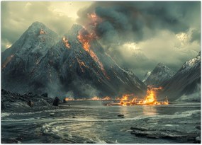 Tablou - Erupție vulcanică (70x50 cm)