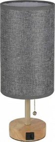 Brilagi - Lampă de masă TABLON cu port USB, 1xE27/25W/230V, stejar/bej/gri