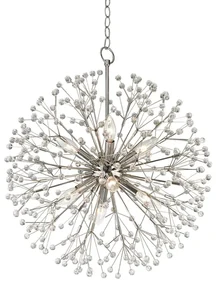 Candelabru LUX design modern DUNKIRK nichel lucios, cu 8 surse de lumina