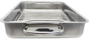 Elo 53434 Basic Tigaie din oțel inoxidabil cugrătar 34 x 24 x 5,5 cm