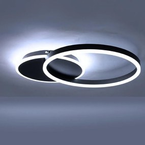 Plafoniera LED cu Telecomanda, Design Geormetric, RINGS 2 negru