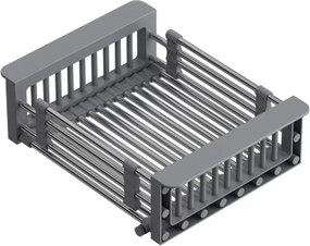 Cos scurgere dreptunghiular Quadron Unique inox - gri