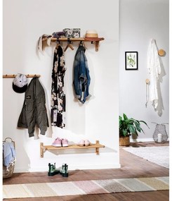 Cuier de perete în culoare naturală din lemn masiv de stejar Milford - Rowico