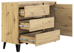 Comoda BOGAN 1D3S, stejar artisan