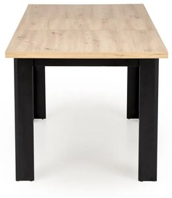 Masa extensibilă Bagio stejar artizan/negru L120-160 cm