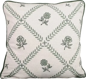 Față de pernă brodată din bumbac organic 45x45 cm verde, „Lovisa"
