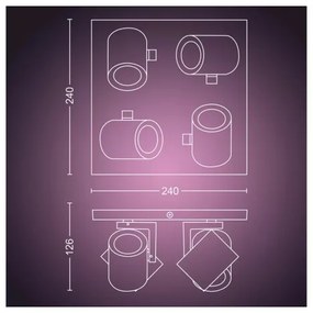 Spot LED RGBW dimabil Philips Hue ARGENTA 4xGU10/4,2W/230V