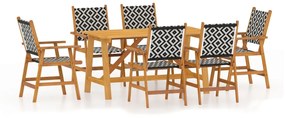 3087125 vidaXL Set mobilier de grădină, 7 piese, lemn masiv de acacia