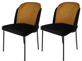 Set de scaune de sufragerie Dore Mustard andBlack, 2 bucăți
