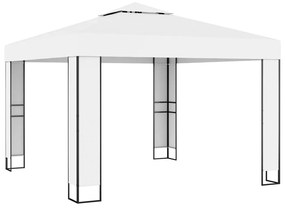 Pavilion cu acoperis dublu, alb, 3 x 3 m Alb, 3 x 3 m