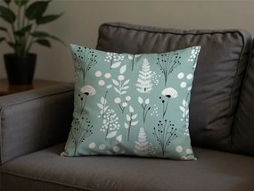 Husa decorativa pentru perna WILD FLOWERS 45x45 cm, mentolovy