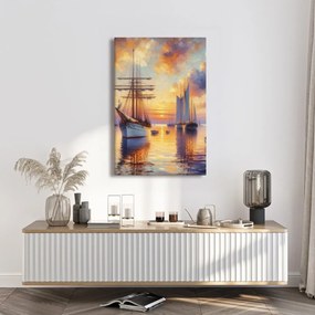 Tablou port la apus de soare