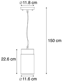 Lampă modernă suspendată neagră IP44 - Jarra