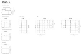 Colțar modular maro deschis cu tapițerie din catifea (cu colț pe partea stângă ) Bellis – Micadoni