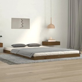 823452 vidaXL Cadru de pat, maro miere, 120x200 cm, lemn masiv de pin